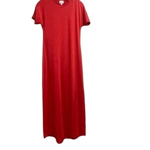 LulaRoe XXS Red Long Maxi T-Shirt Dress